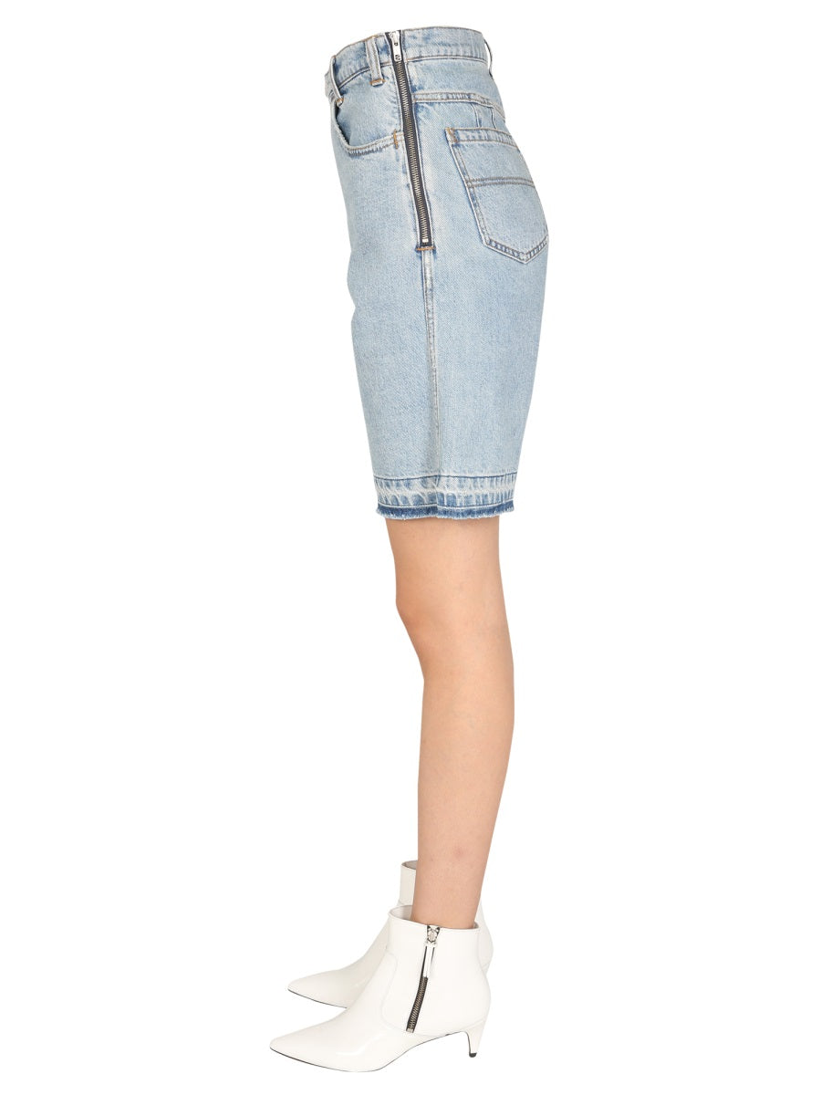 PHILOSOPHY DI LORENZO SERAFINI Denim Bermuda Shorts with Side Zip for Women