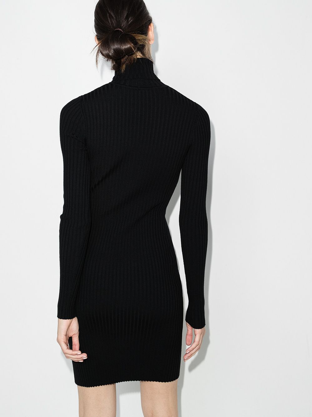 WOLFORD Ribbed Knit High Neck Mini Dress