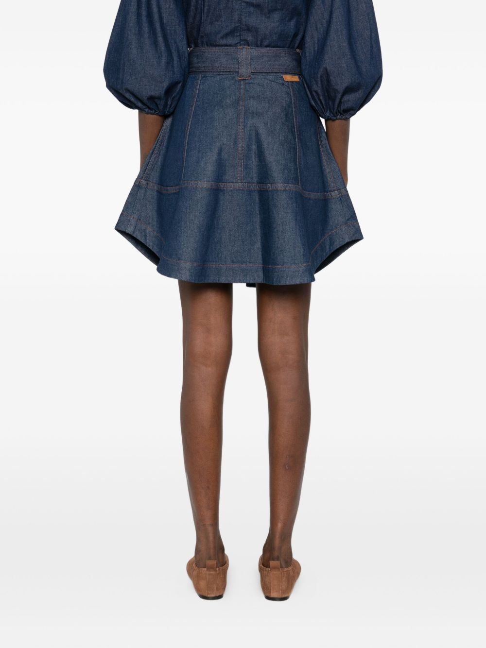 ZIMMERMANN Women's Mini Denim Cargo Skirt