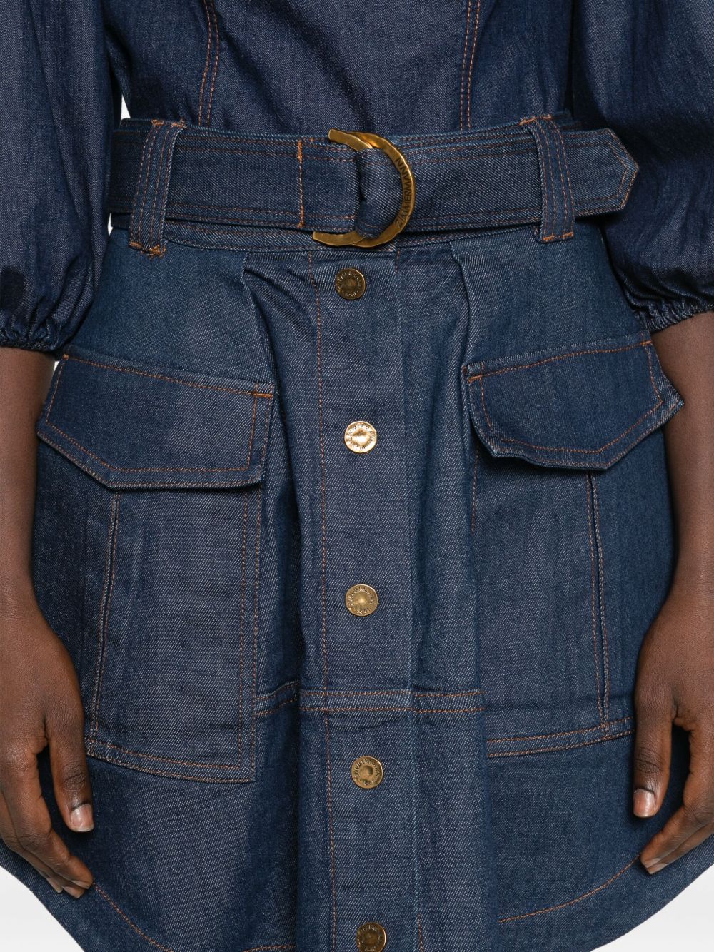 ZIMMERMANN Women's Mini Denim Cargo Skirt