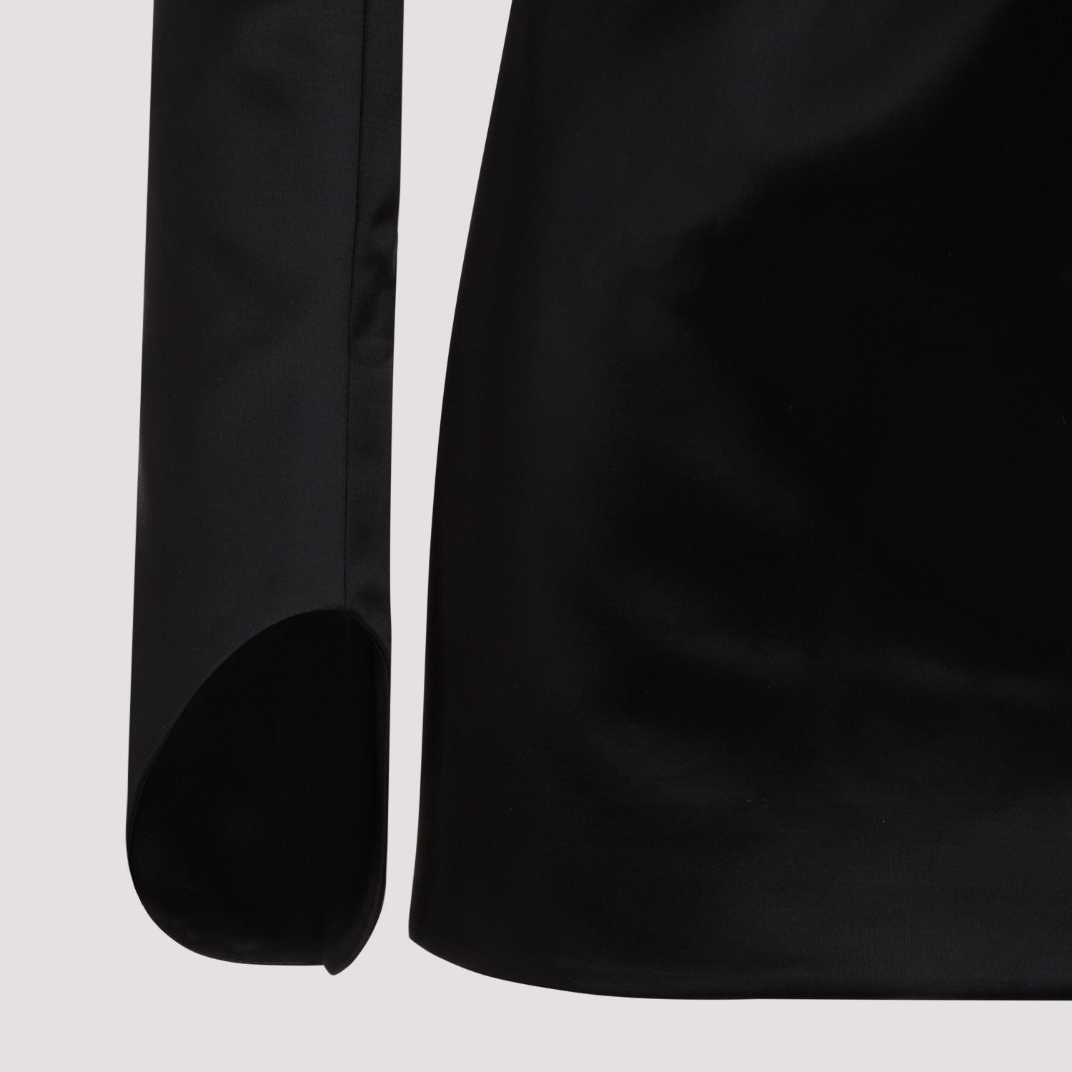 KHAITE Satin Mini Dress with Buttoned Cuffs