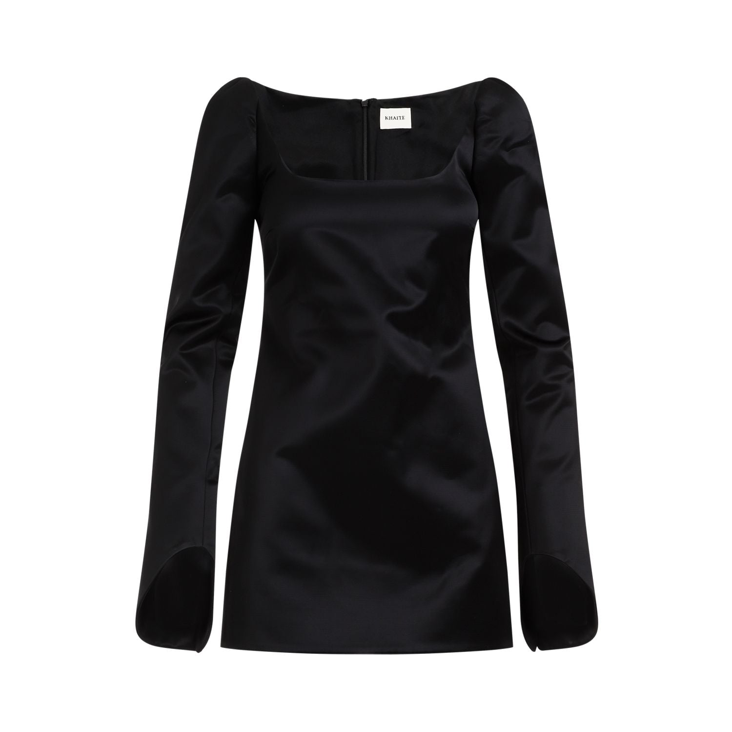 KHAITE Satin Mini Dress with Buttoned Cuffs