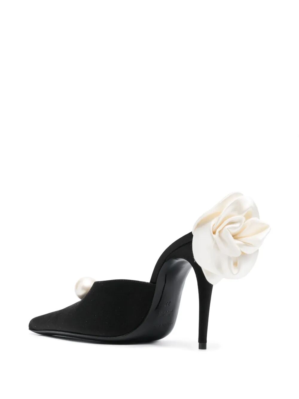 MAGDA BUTRYM Elegant Flower Heel Flat Satin Sandals