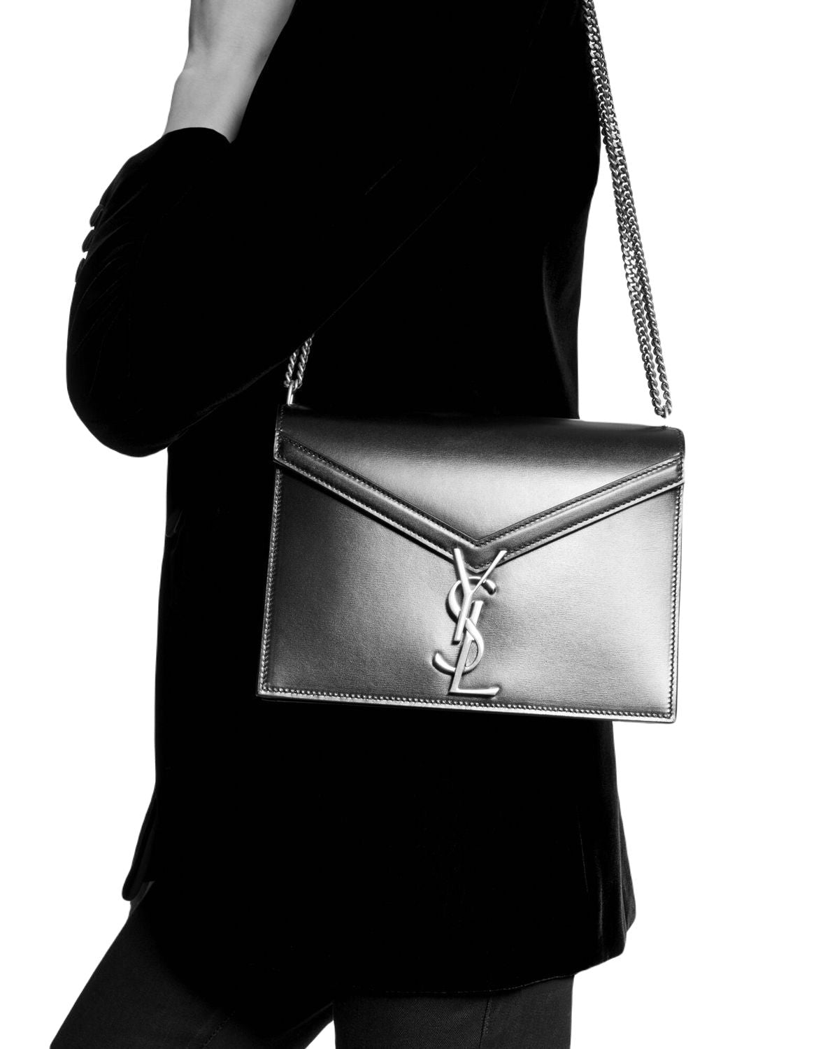 SAINT LAURENT CASSANDRE LOGO PLAQUE MINI Shoulder Handbag