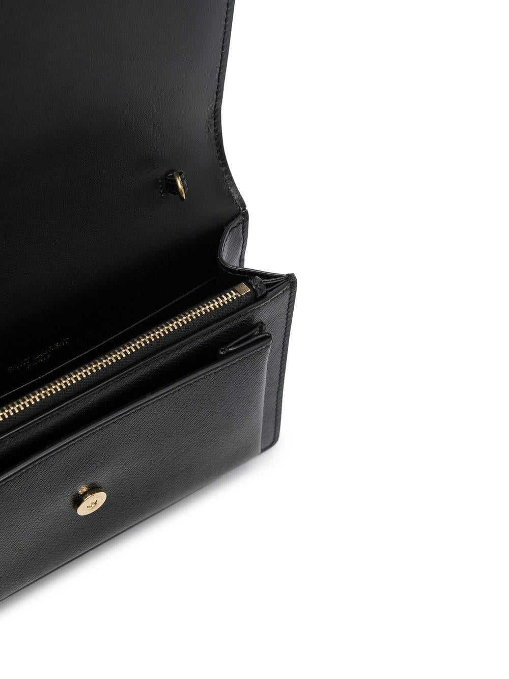 SAINT LAURENT Mini Chain Wallet with Logo Plaque