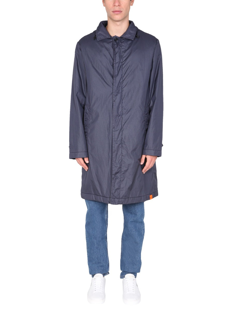 ASPESI Men's Waterproof Trench Jacket with Drawstring Collar