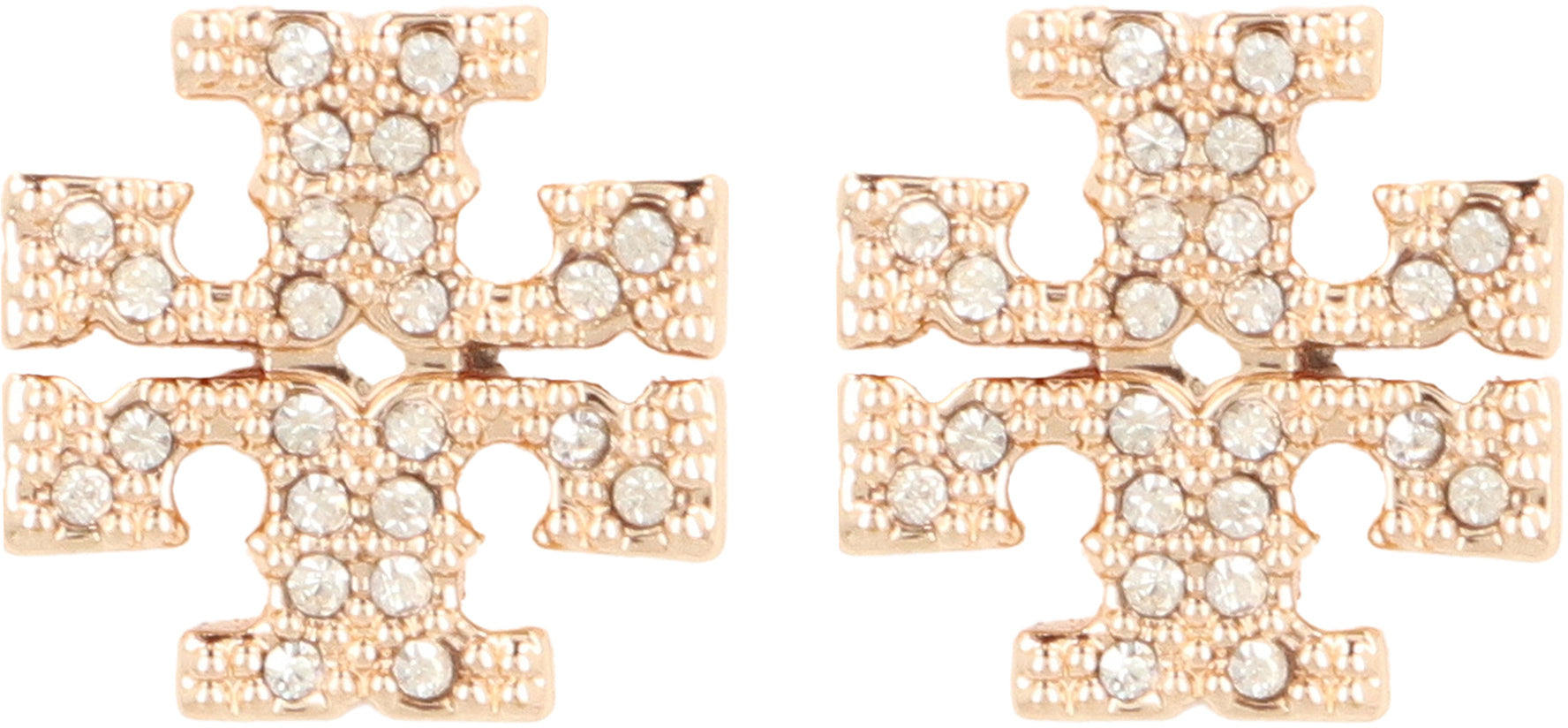 TORY BURCH Elegant Brass and Glass Bijoux Earrings