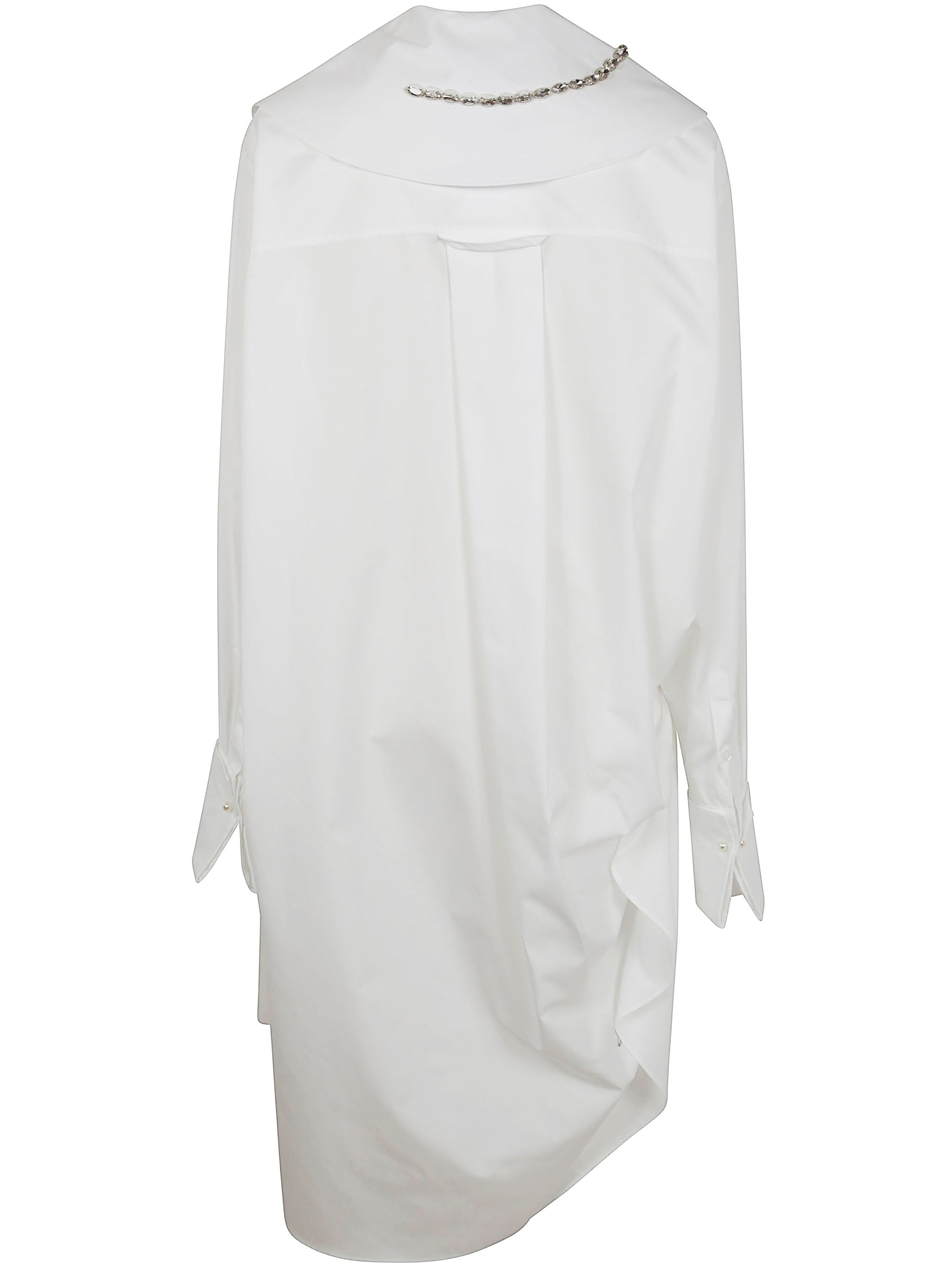 SIMONE ROCHA Oversized Gathered Slit Detail Shirt with Embroidery