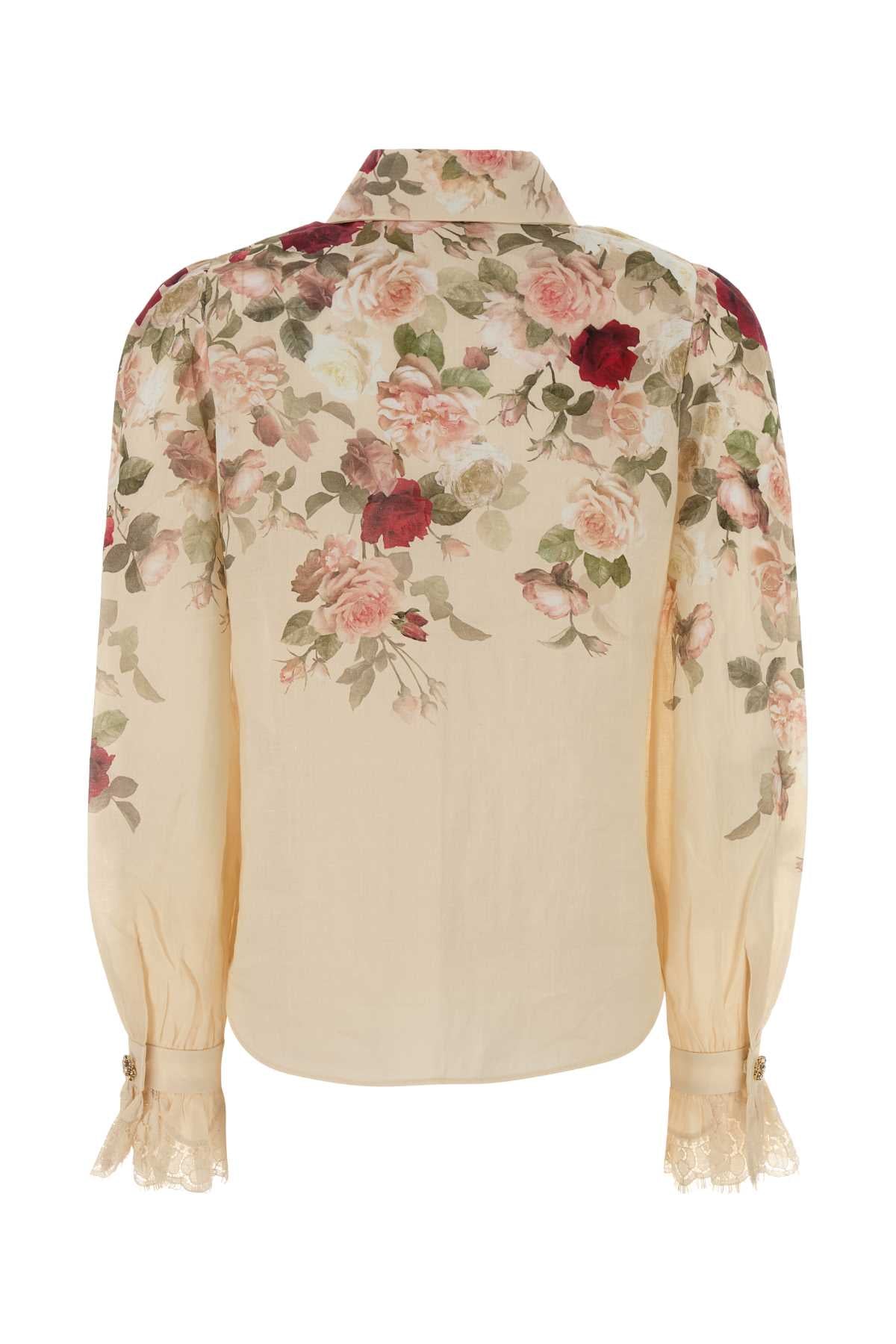 ZIMMERMANN Hypnotic Ramie Lace Tux Shirt - Size 1