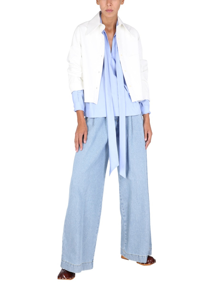 JEJIA Classic Collar Shirt Jacket for Women