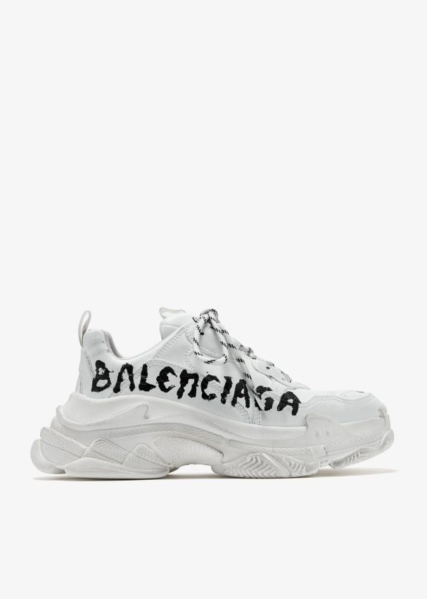 BALENCIAGA Triple S Paint Logo Sneakers - Men's Footwear