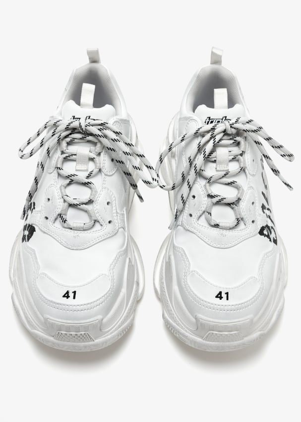 BALENCIAGA Triple S Paint Logo Sneakers - Men's Footwear