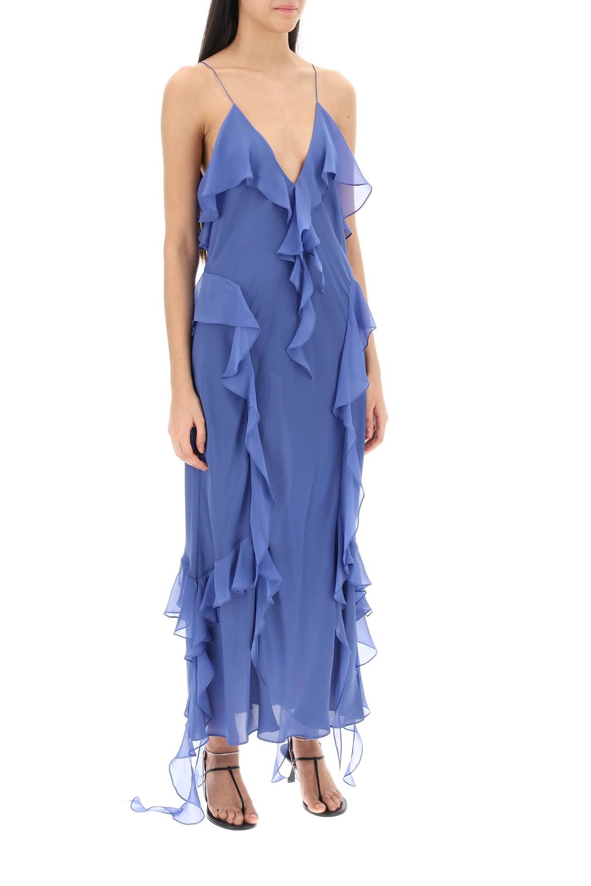 KHAITE Mini Ruffled Silk Dress - Women’s Fashion