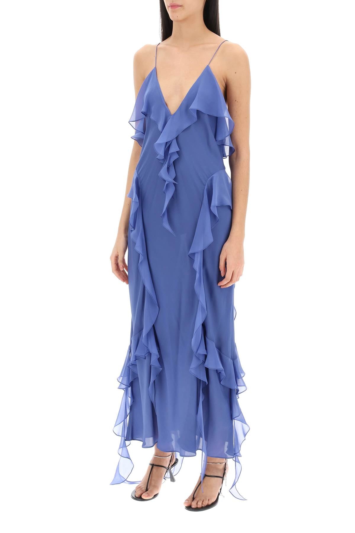 KHAITE Mini Ruffled Silk Dress - Women’s Fashion