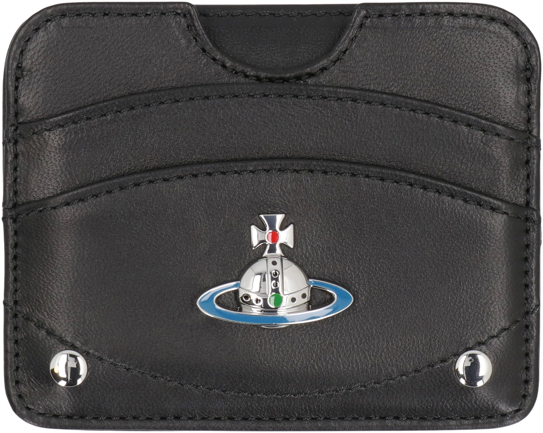 VIVIENNE WESTWOOD Mini Orb Plaque Leather Card Holder