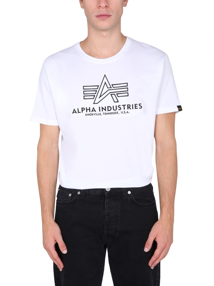ALPHA INDUSTRIES Men's Crew Neck T-Shirt with Embroidered Logo