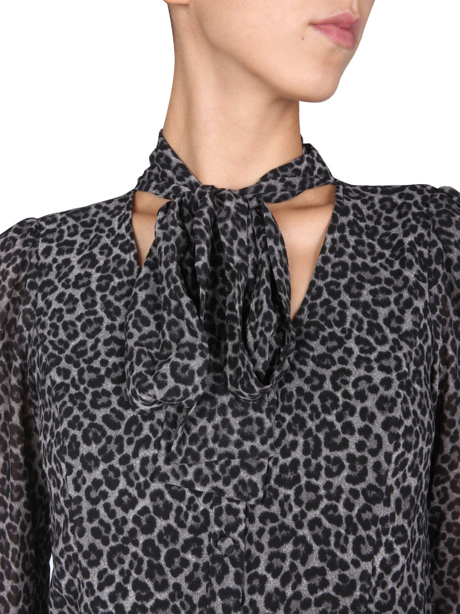 MICHAEL BY MICHAEL KORS Animal Print V-Neck Shirt
