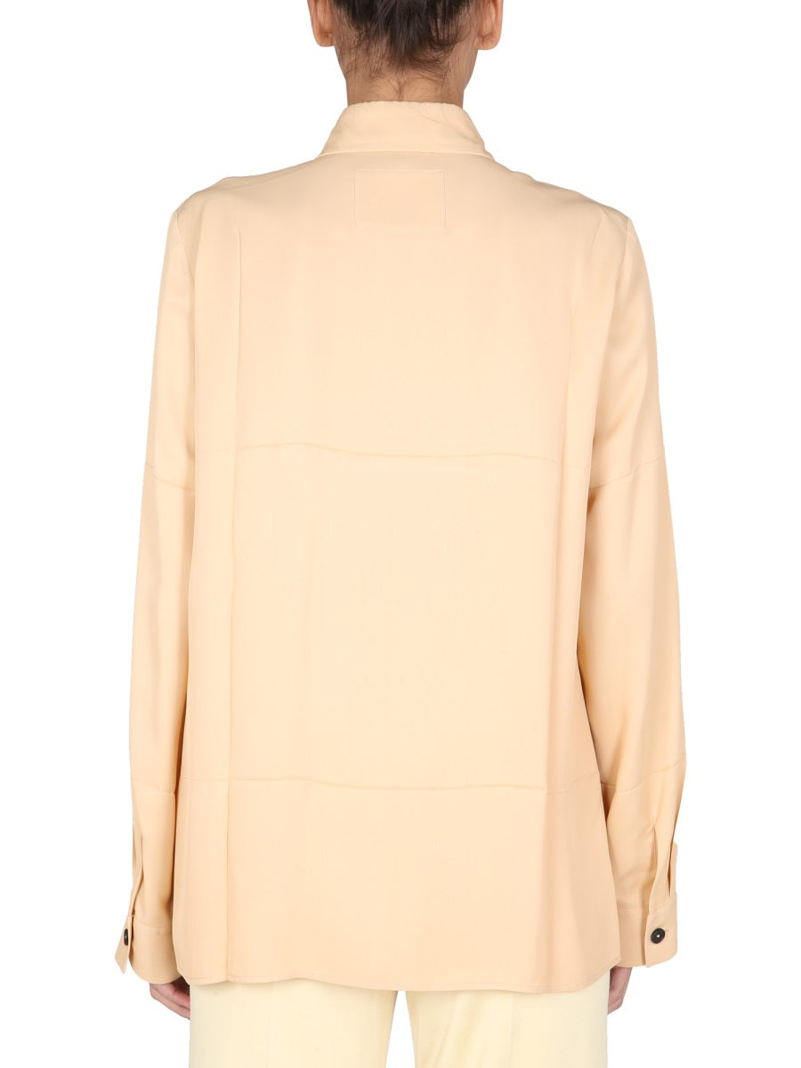 JIL SANDER Boxy Fit Shirt with Pointed Collar