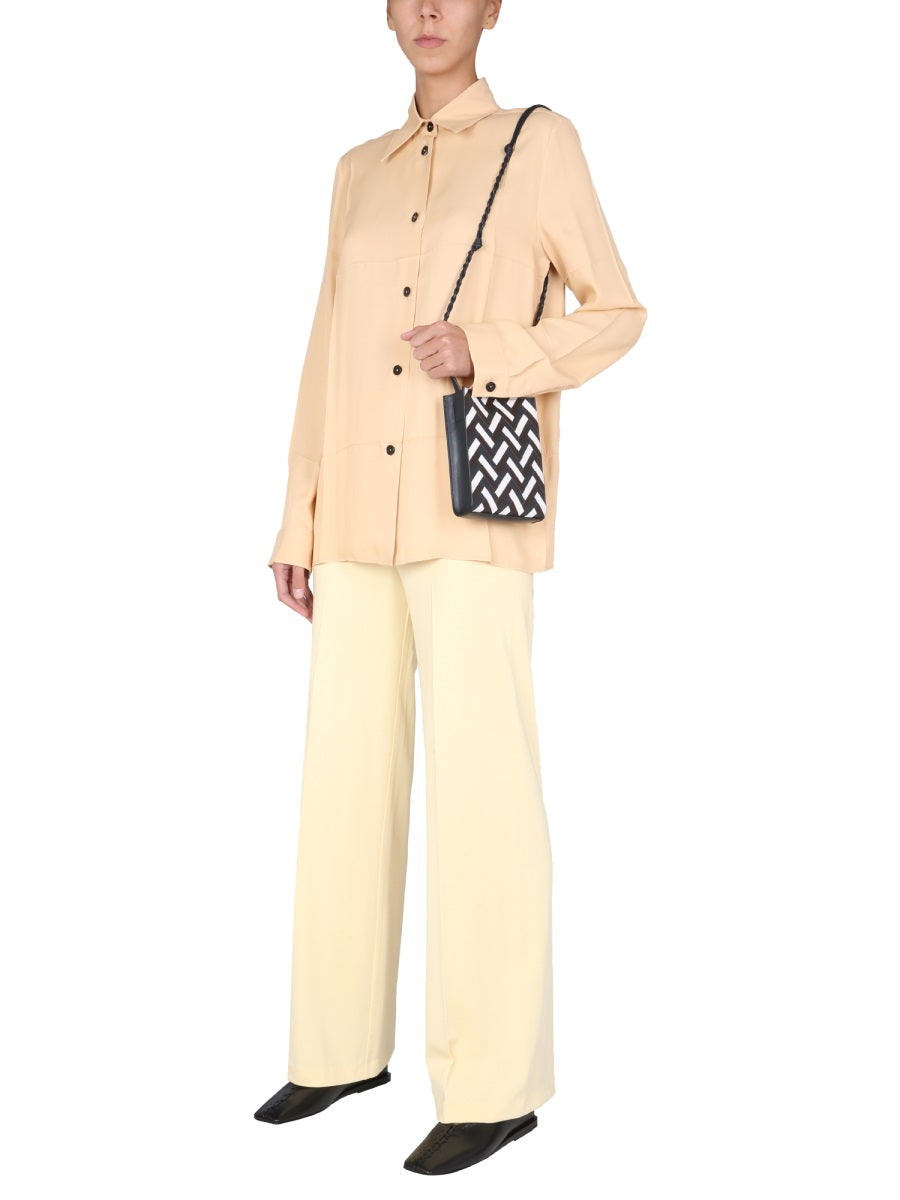 JIL SANDER Boxy Fit Shirt with Pointed Collar