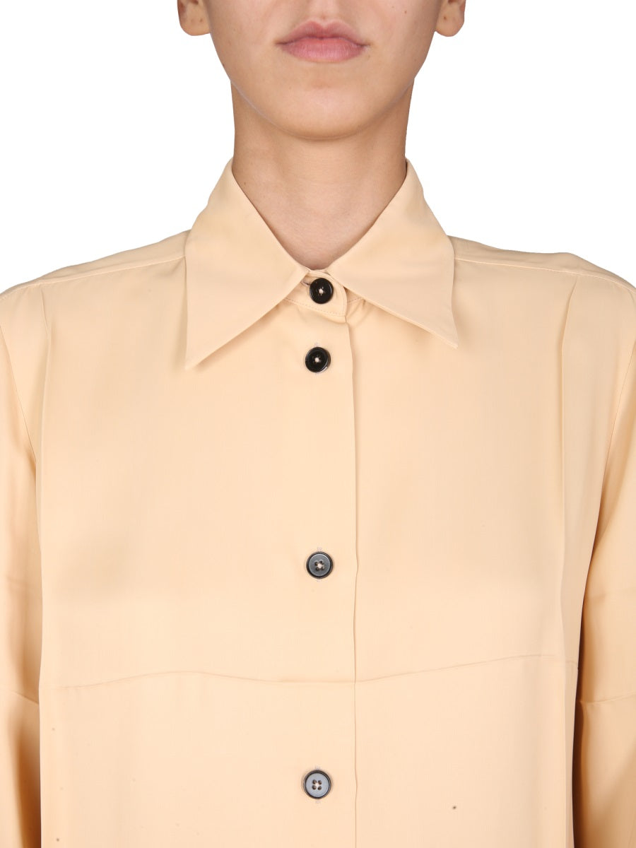 JIL SANDER Boxy Fit Shirt with Pointed Collar