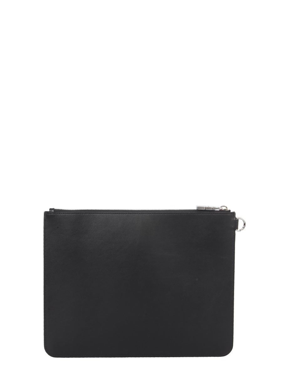 GIVENCHY Leather Pouch Handbag with Front Painted Effect Logo