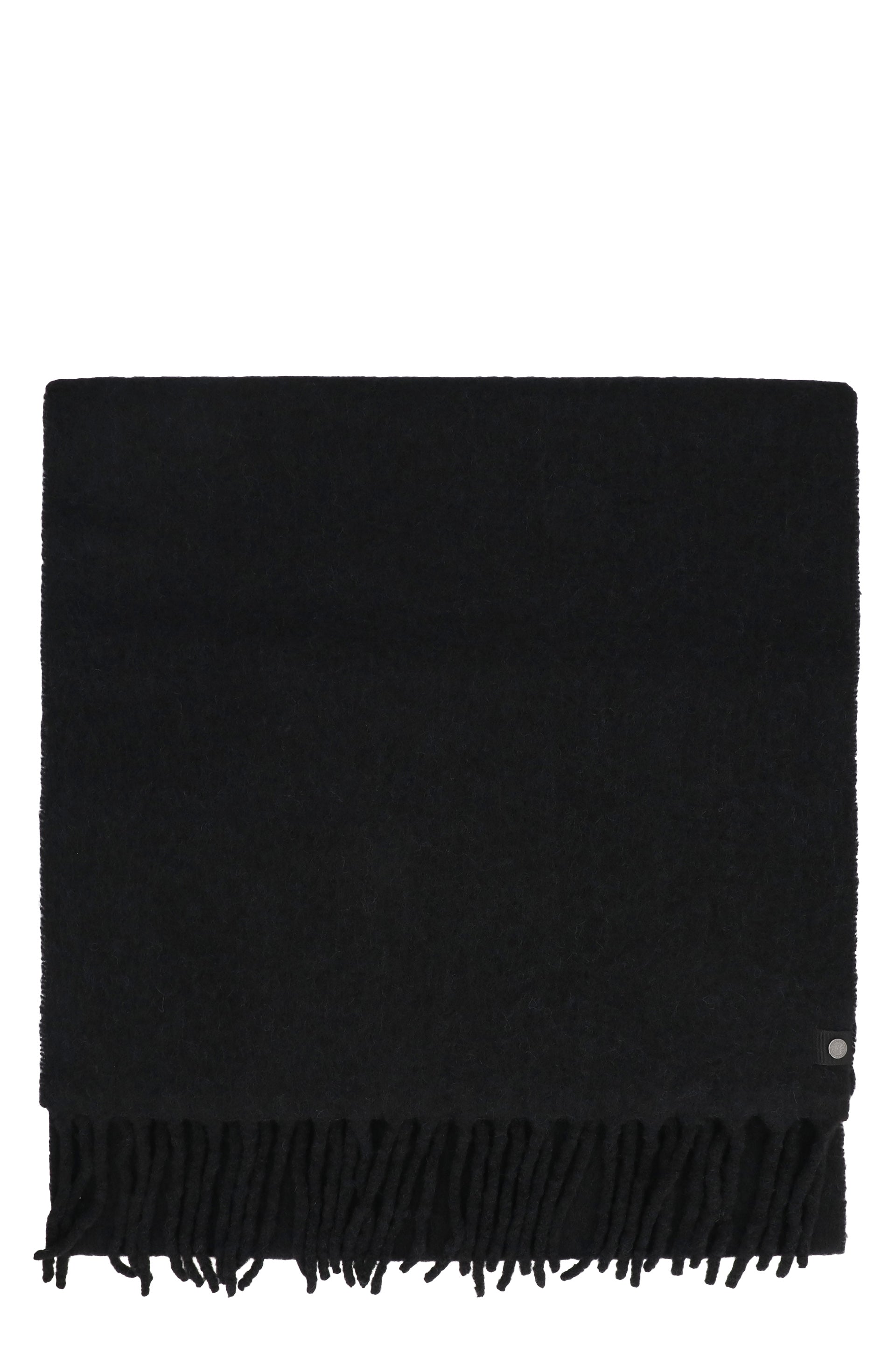 CANADA GOOSE Frayed Hem Knit Wool Scarf - 47x192 cm