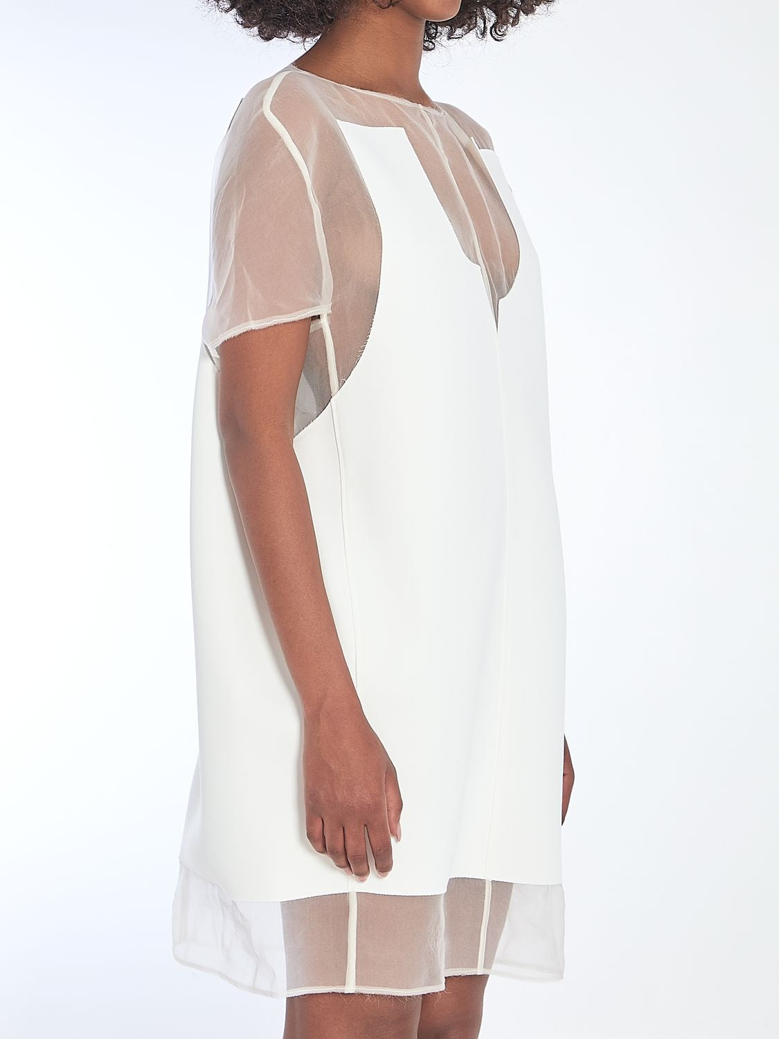 KHAITE Winona Mini Dress with Sheer Hem - Regular Fit