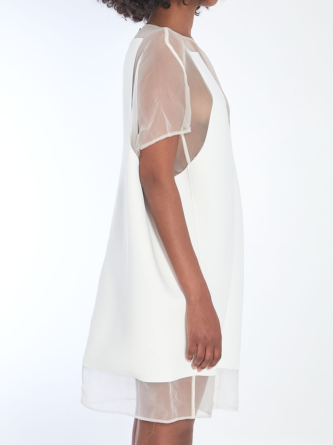 KHAITE Winona Mini Dress with Sheer Hem - Regular Fit