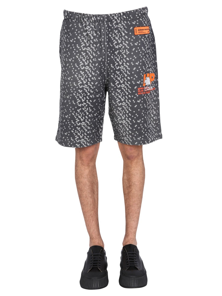 HERON PRESTON Mini Bermuda Shorts with Rubber Logo