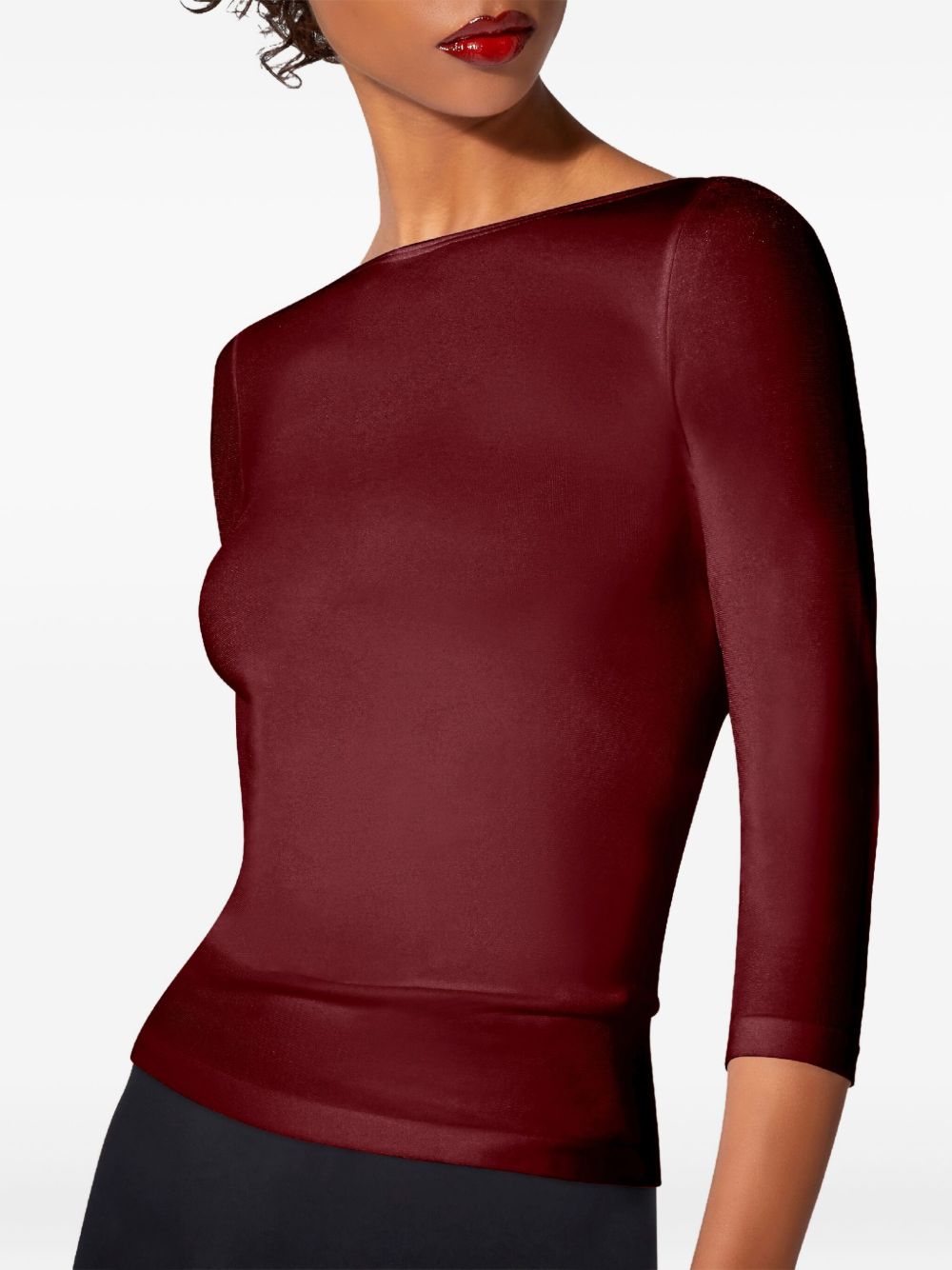 WOLFORD Boat-Neck Sweater with Three-Quarter Sleeves