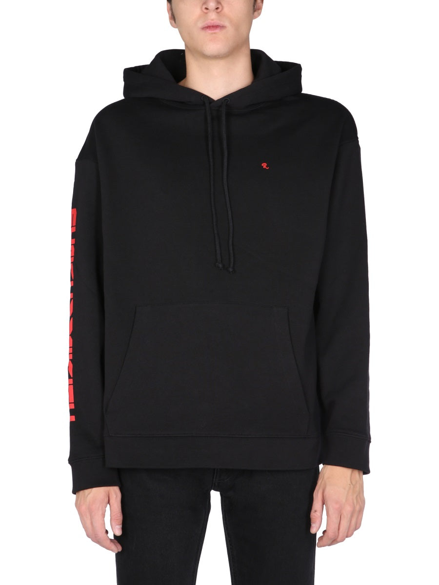 RAF SIMONS Men's Drawstring Hooded Sweatshirt