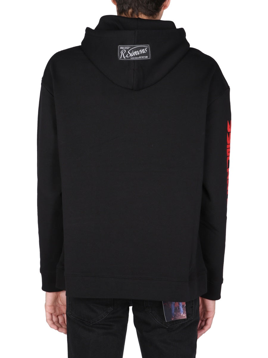 RAF SIMONS Men's Drawstring Hooded Sweatshirt