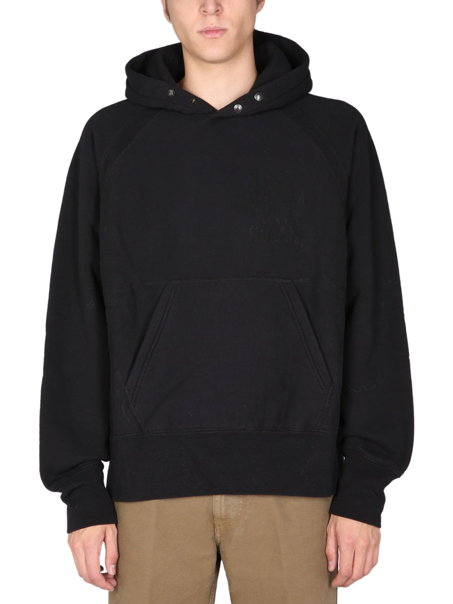 ENGINEERED GARMENTS High Neck Printed Hoodie Sweatshirt