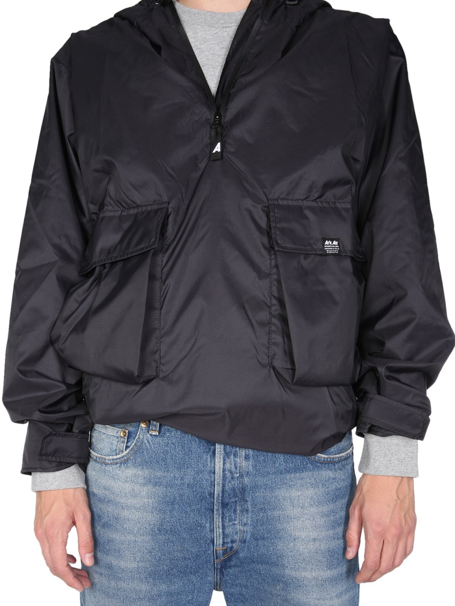 ARKAIR Men's Tall Neck Waterproof Jacket with Mini-Ripstop Fabric