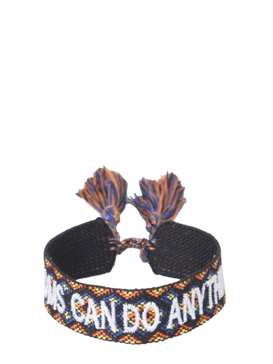 LABEL K Braided Fabric Bracelet - 'Moms Can Do Anything'