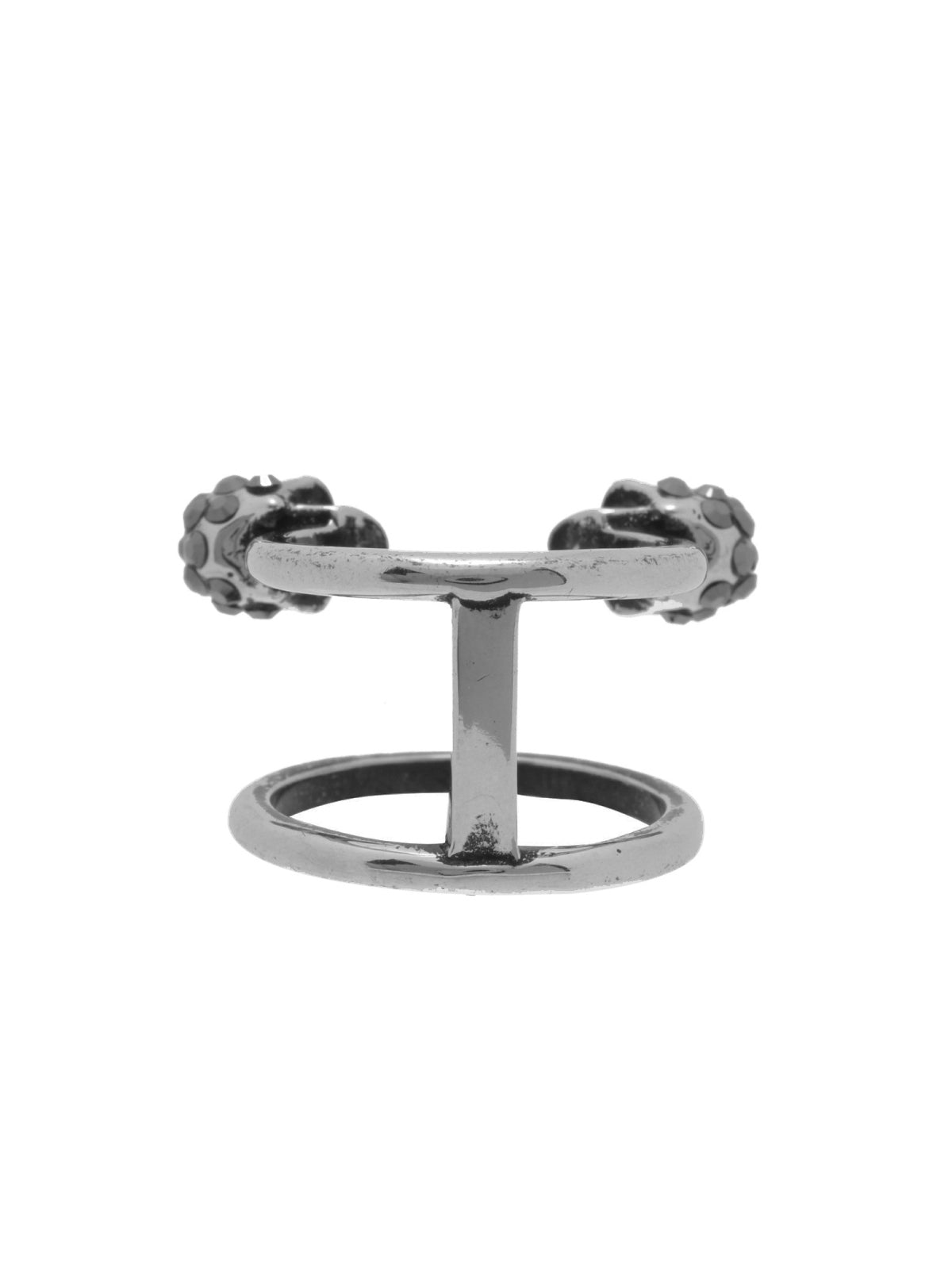 ALEXANDER MCQUEEN Double Skull Thin Ring for Women