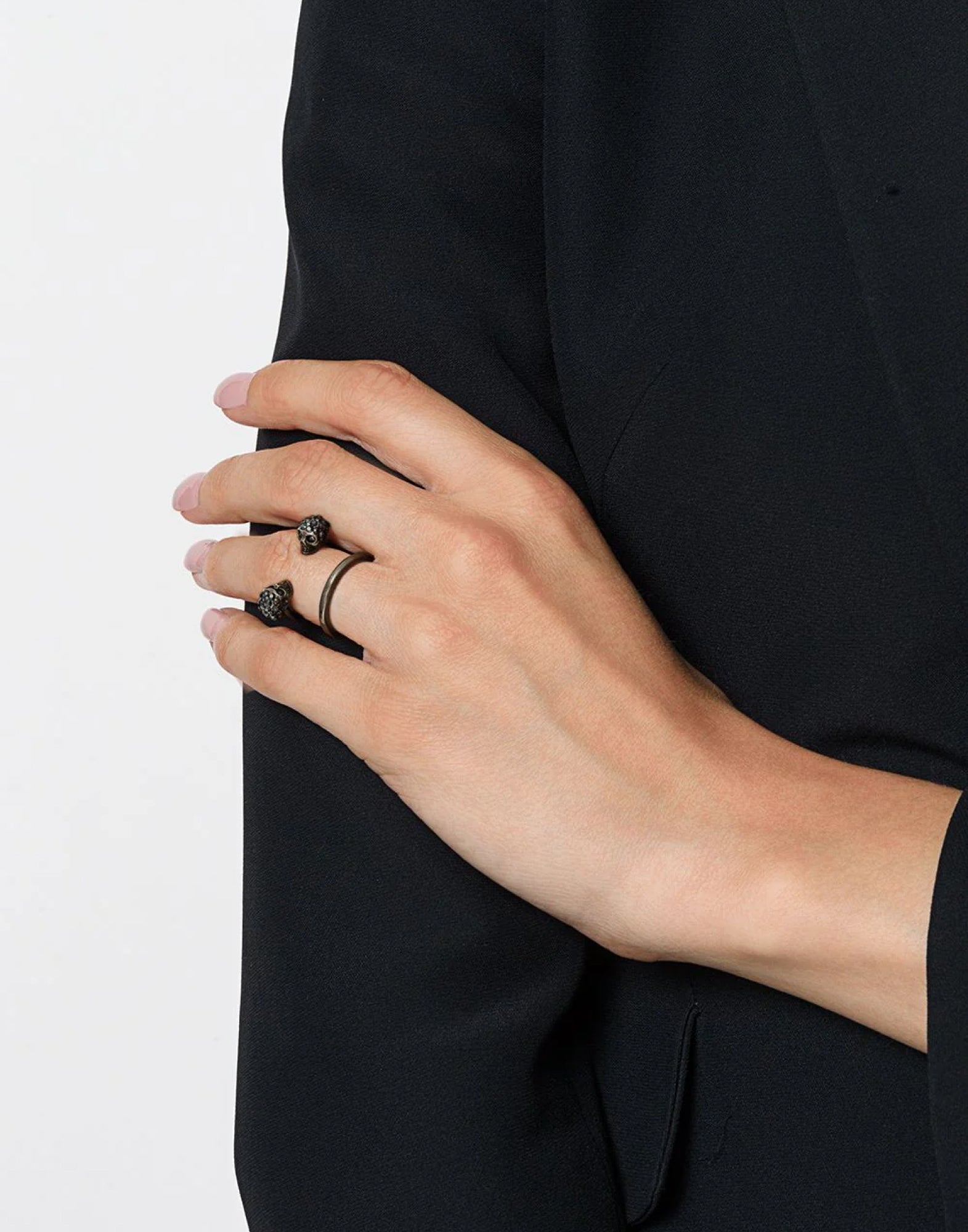 ALEXANDER MCQUEEN Double Skull Thin Ring for Women