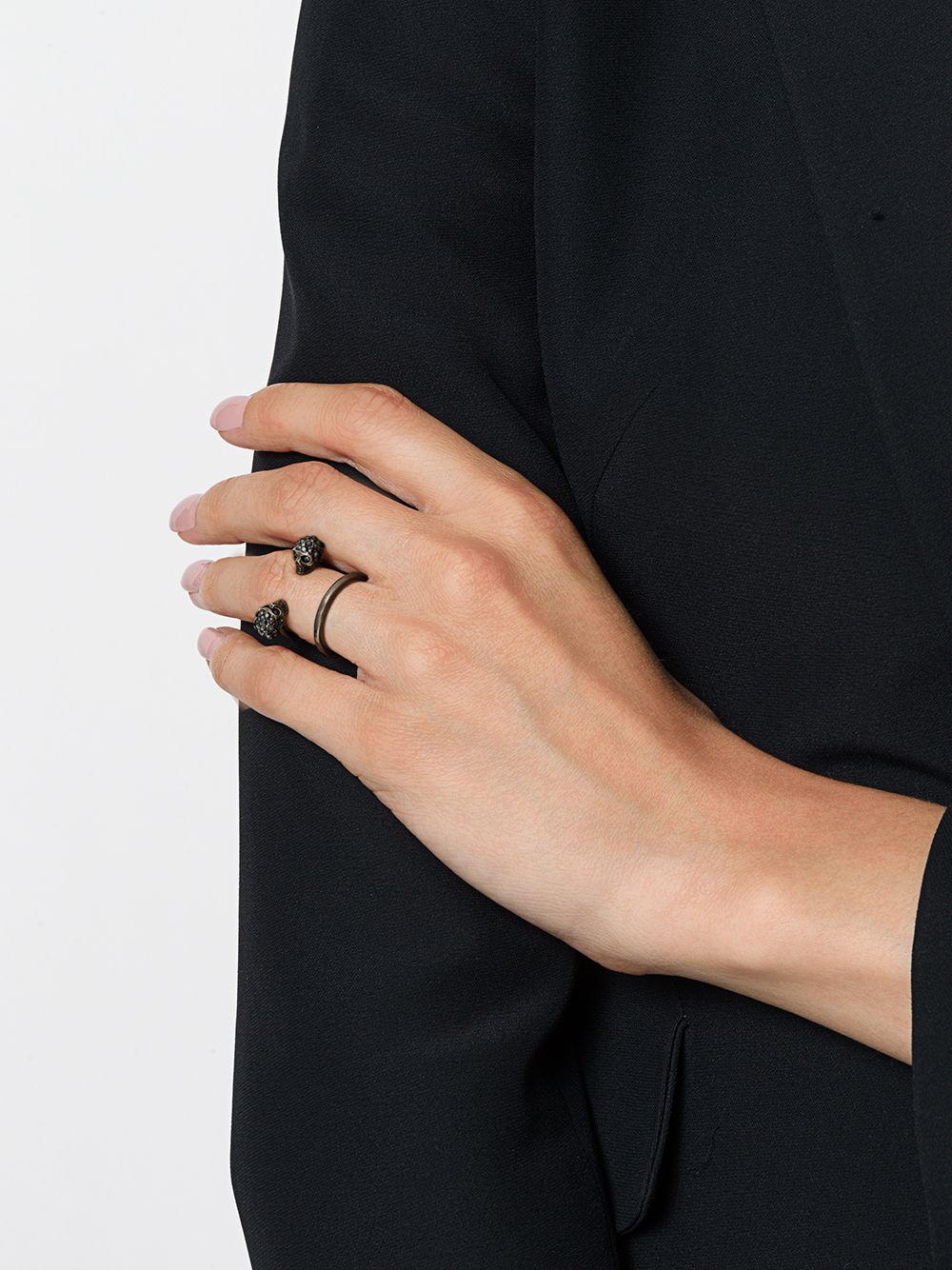 ALEXANDER MCQUEEN Double Skull Thin Ring for Women