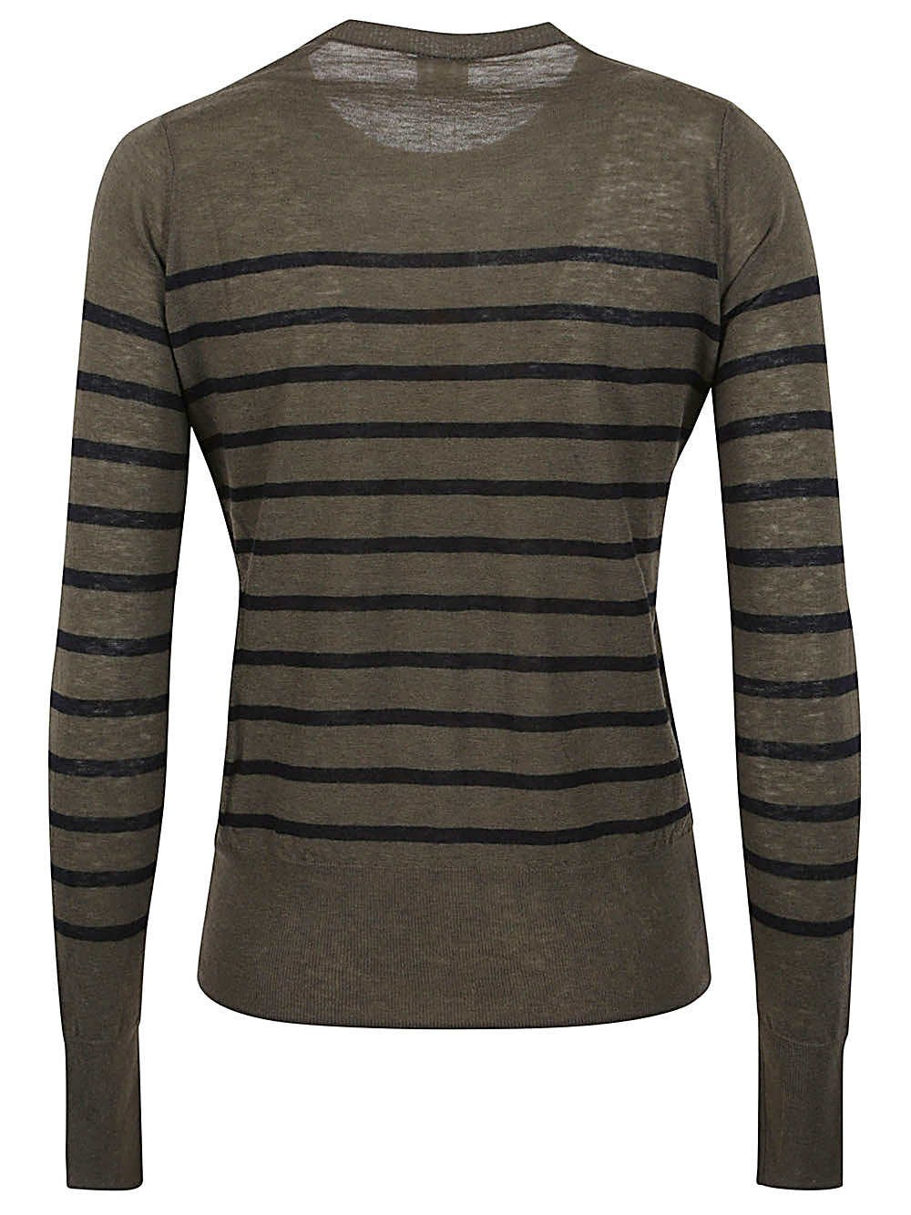 CT PLAGE Women's Wool Striped Crew Neck Sweater