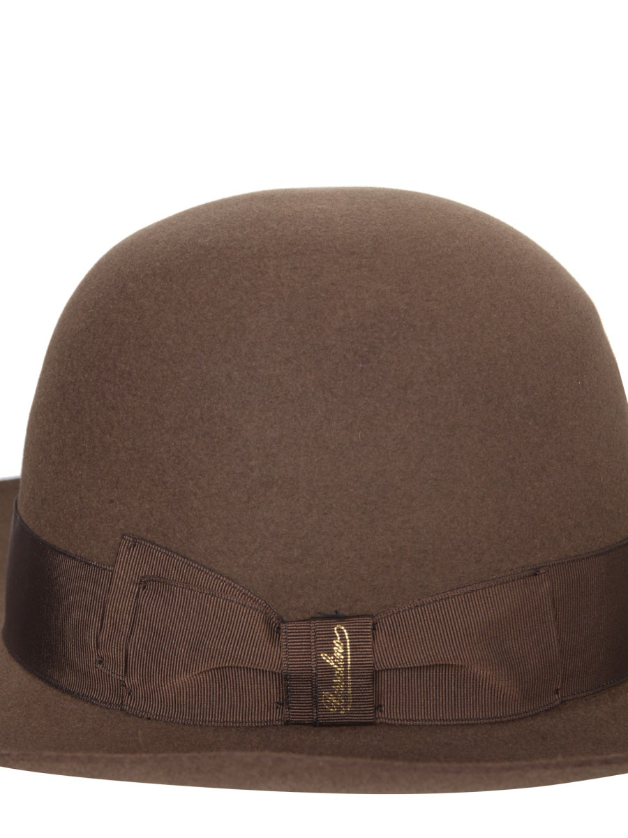 BORSALINO Wide Brim Leather Hat