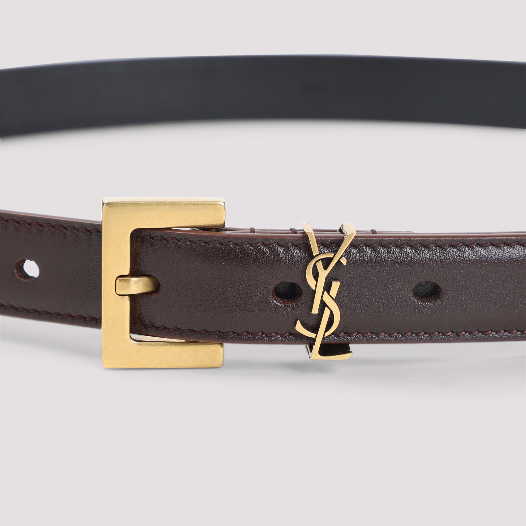 SAINT LAURENT Monogram Leather Belt - Height 2CM