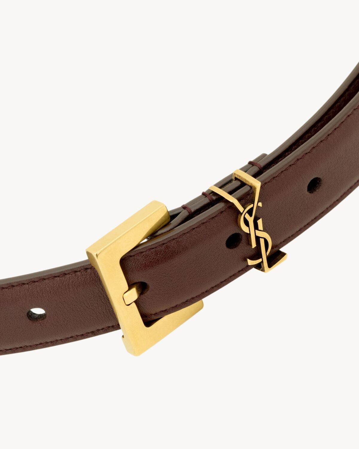 SAINT LAURENT Monogram Leather Belt - Height 2CM