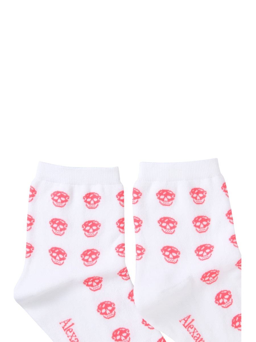 ALEXANDER McQUEEN Skull Pattern Short Legging Socks