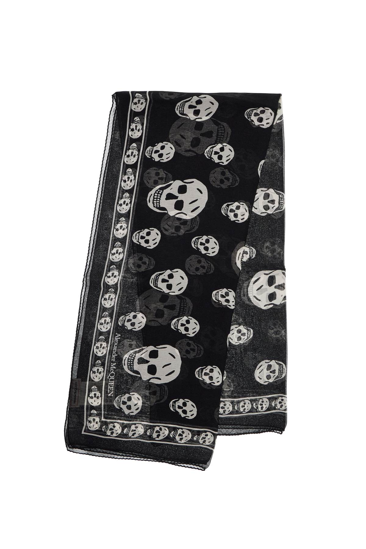 ALEXANDER MCQUEEN Printed Silk Foulard for Women - FW25 Edition