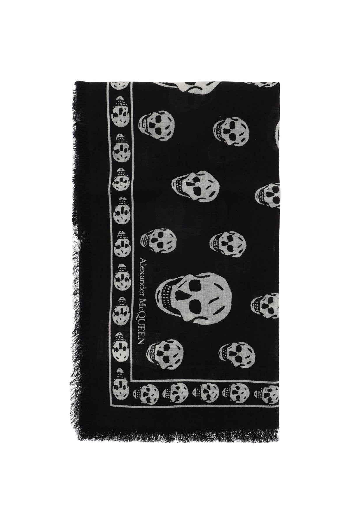 ALEXANDER MCQUEEN Printed Wool Scarf for Women - FW25 Edition