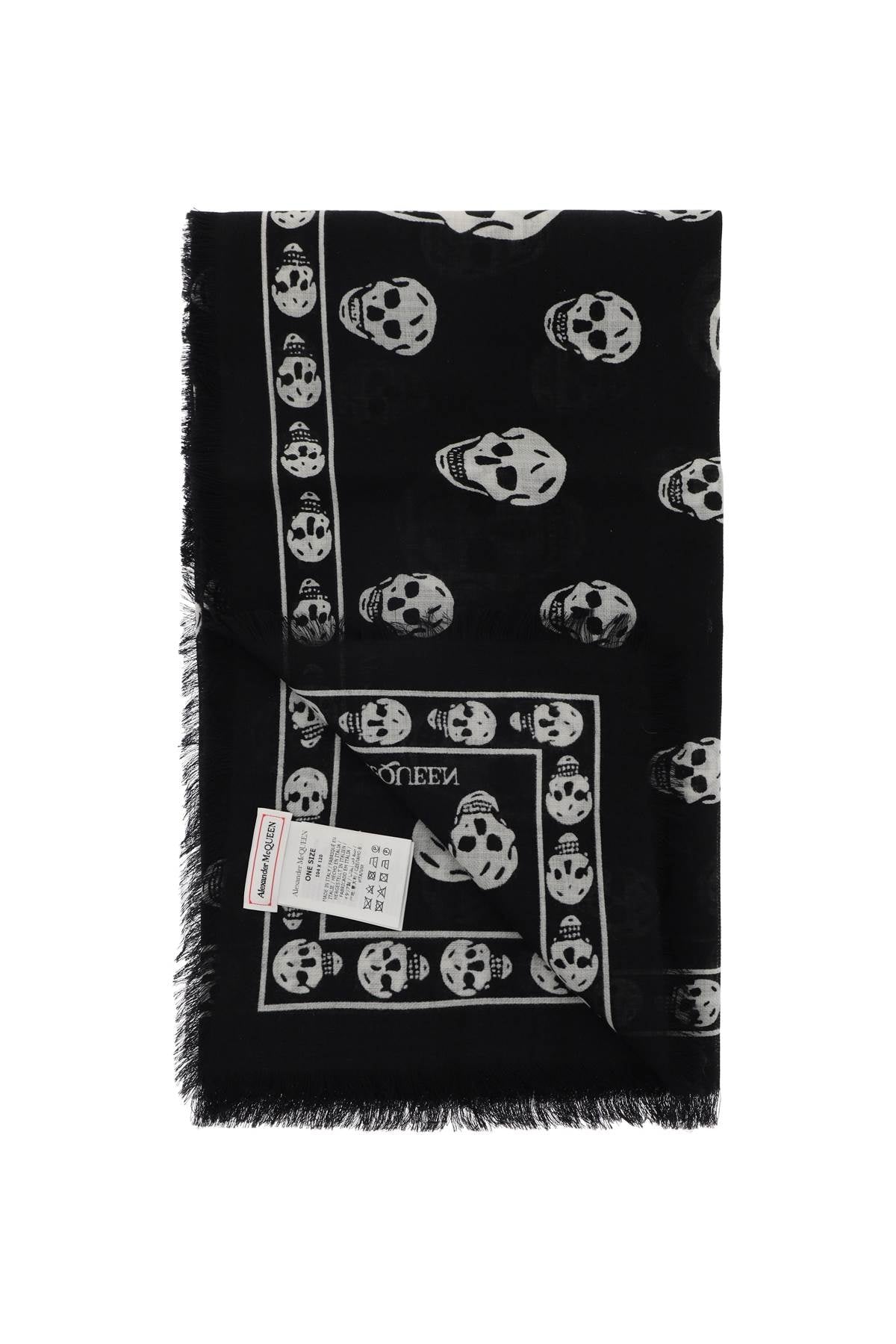ALEXANDER MCQUEEN Printed Wool Scarf for Women - FW25 Edition