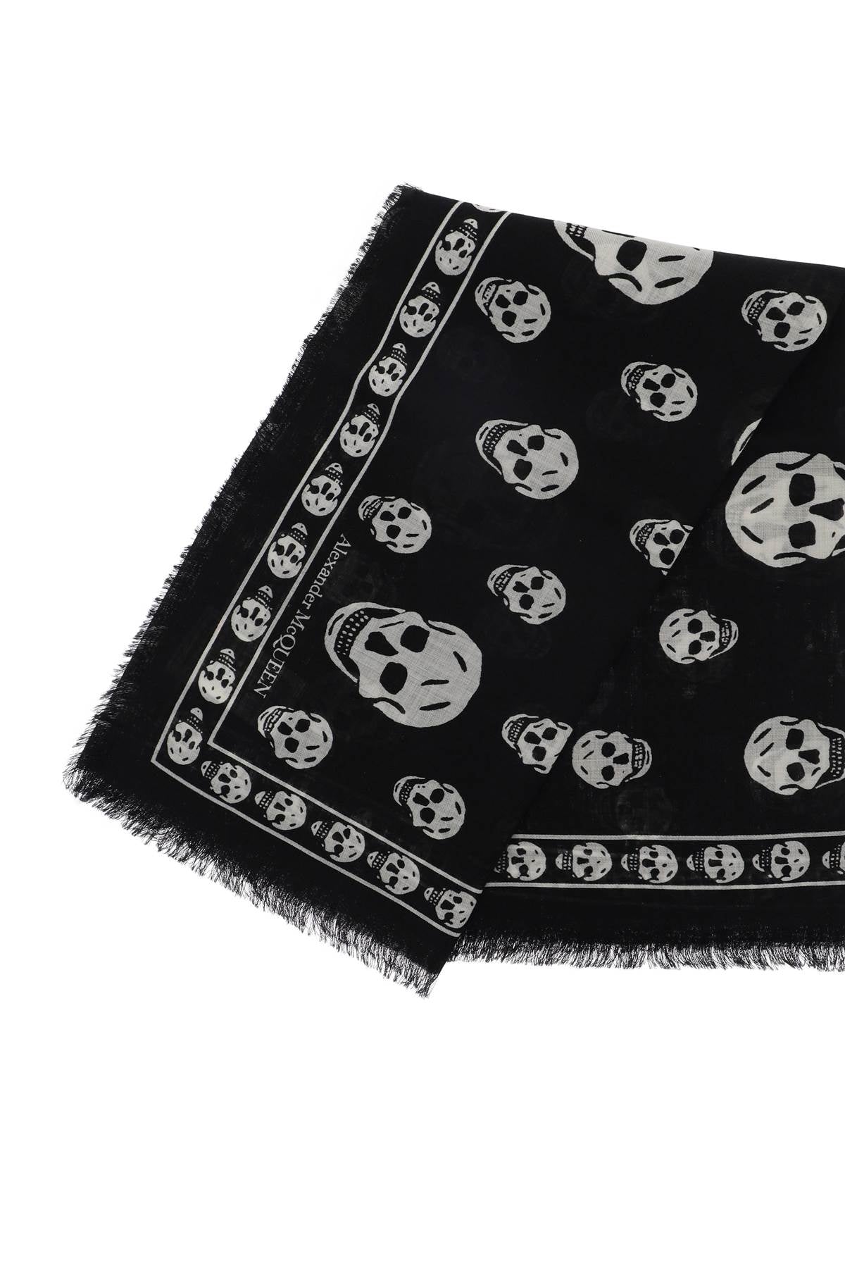 ALEXANDER MCQUEEN Printed Wool Scarf for Women - FW25 Edition