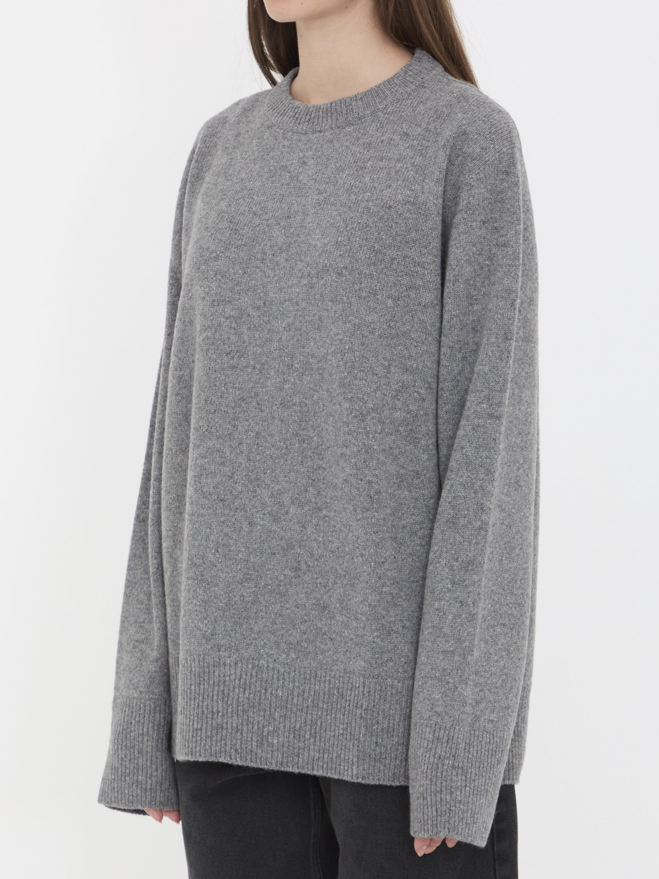 THE ROW Relaxed Fit Wool and Cashmere Sweater - Size S