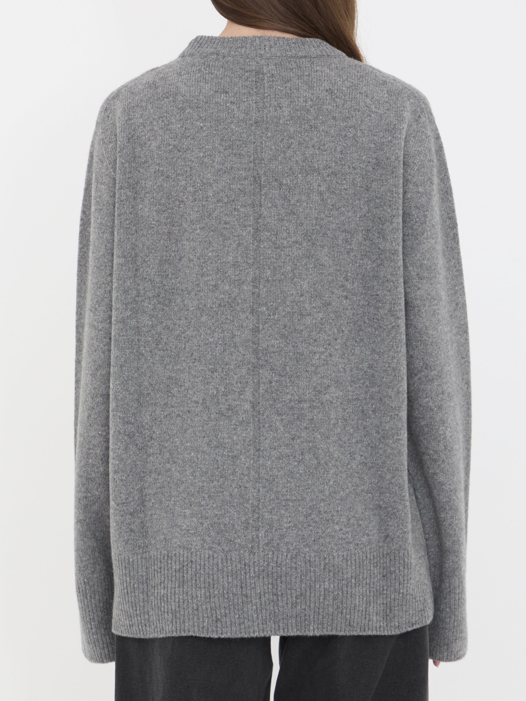 THE ROW Relaxed Fit Wool and Cashmere Sweater - Size S
