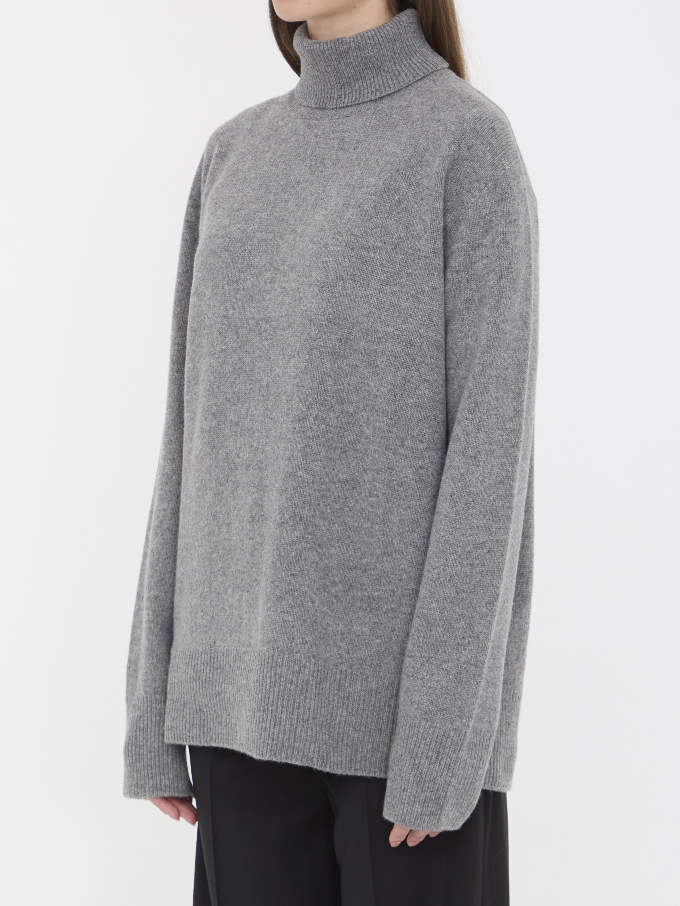 THE ROW Wool and Cashmere Turtleneck Sweater - Regular Fit